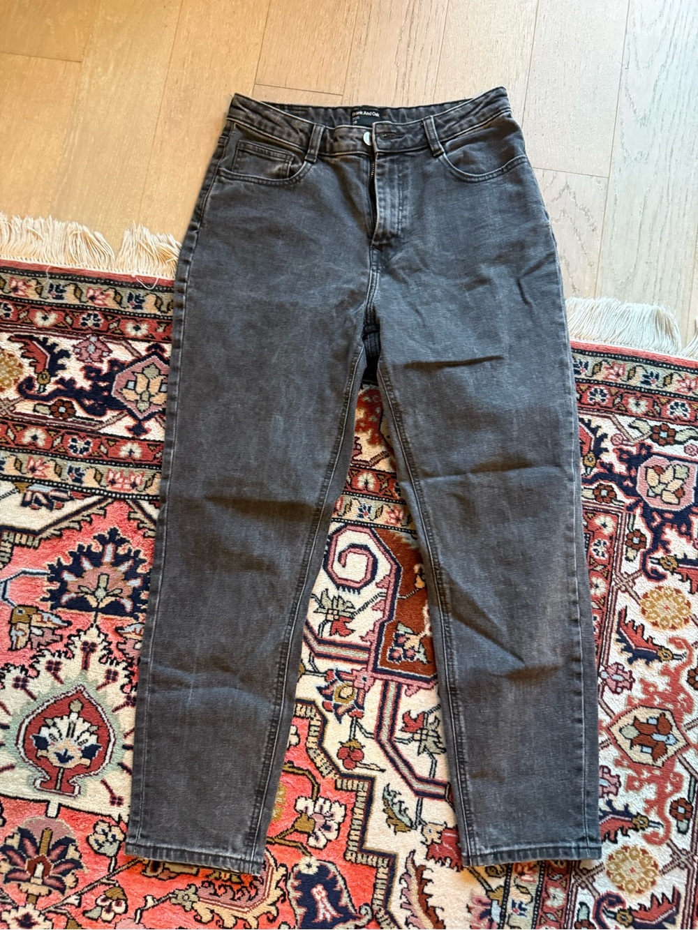 Gorgeous Frank & Oak Washed Black Tapered Stevie Jeans